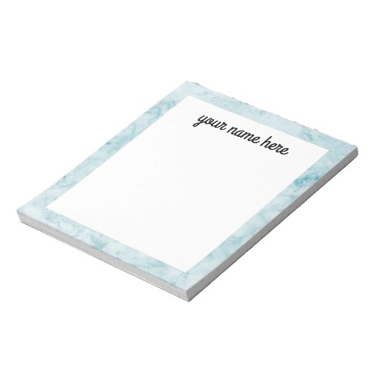 Personalisiertes Notepad aus blauem Marmor Notizblock (Rotiert)