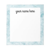 Personalisiertes Notepad aus blauem Marmor Notizblock (Vorderseite)
