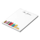 personalisiertes Notepad "Bücher" Notizblock (Rotiert)