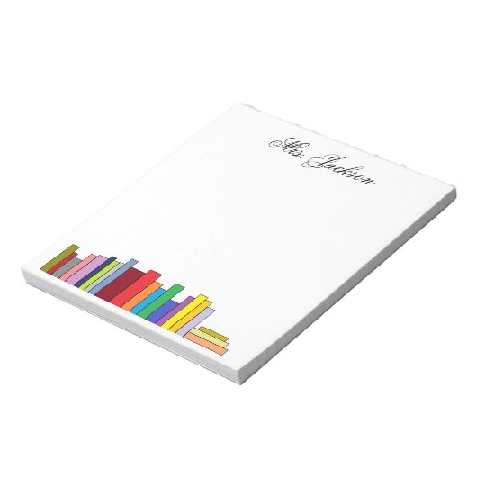 personalisiertes Notepad "Bücher" Notizblock (Rotiert)