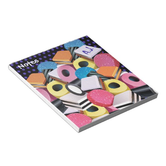 Personalisiertes Notepad Candy Allsordesign Notizblock (angewinkelt)
