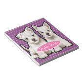 Personalisiertes Notepad Doppeltrouble Pups-Design Notizblock (angewinkelt)