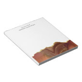 Personalisiertes Notepad mit einfachem Gold Red Ag Notizblock (angewinkelt)