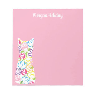 Personalisiertes Notepad mit floraler Umschalt Notizblock