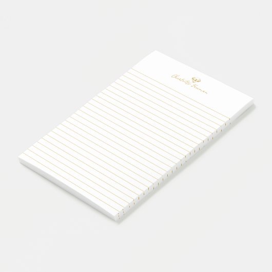 Personalisiertes Notepad mit goldenem Diamant Post-it Klebezettel (angewinkelt)
