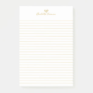 Personalisiertes Notepad mit goldenem Diamant Post-it Klebezettel