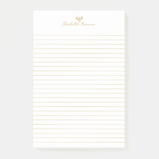 Personalisiertes Notepad mit goldenem Diamant Post-it Klebezettel (Vorderseite)