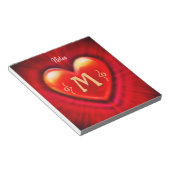 Personalisiertes Notepad Monogram-Herzdesign Notizblock (angewinkelt)