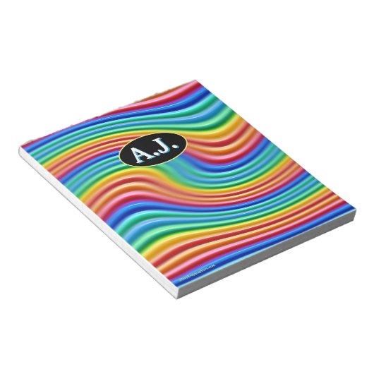 Personalisiertes Notepad Rainbow Pricing Notizblock (angewinkelt)