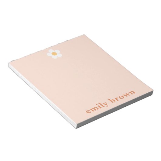 Personalisiertes Notepad Retro Daisy Benutzerdefin Notizblock (angewinkelt)
