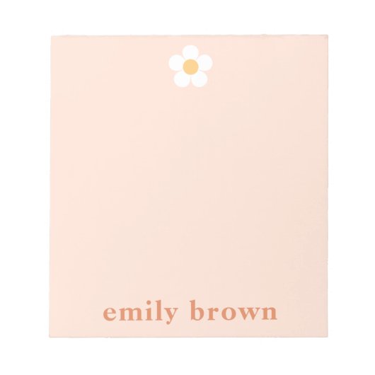 Personalisiertes Notepad Retro Daisy Benutzerdefin Notizblock (Vorderseite)