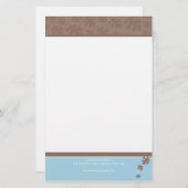 PERSONALISIERTES NOTEPAPIER: Fallende Blätter 4 Briefpapier (Vorne/Hinten)