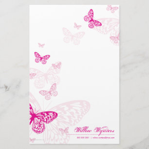 PERSONALISIERTES NOTEPAPIER: Schmetterlinge 1 P Briefpapier