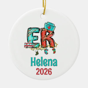 Personalisiertes Notfallkrankenschwester-Ornament, Keramik Ornament