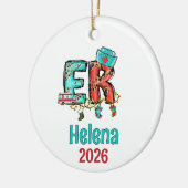 Personalisiertes Notfallkrankenschwester-Ornament, Keramik Ornament (Links)
