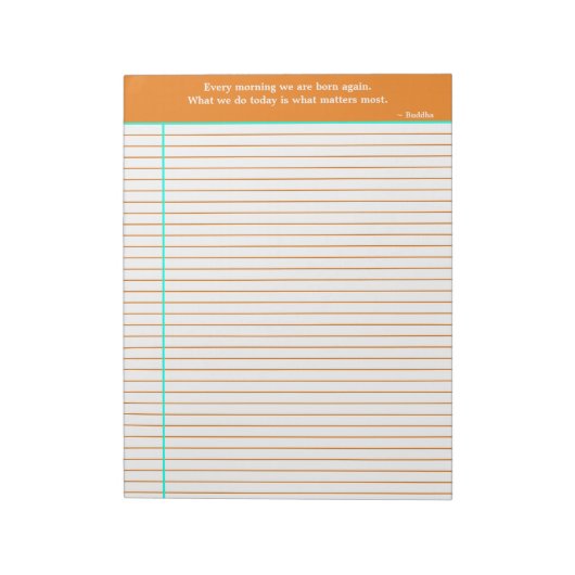 Personalisiertes Notierungs-Notepad, Orange & Aqua Notizblock (Rotiert)
