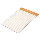 Personalisiertes Notierungs-Notepad, Orange & Aqua Notizblock (angewinkelt)