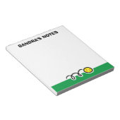 Personalisiertes Notizblock mit niedlicher Softbal (angewinkelt)