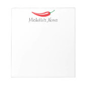 Personalisiertes Notizblock mit rotem Pfeffer für  (Vorderseite)