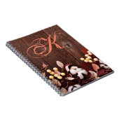 Personalisiertes Notizbuch Baumwollzweig auf dunkl Notizblock (Rechte Seite)