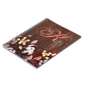 Personalisiertes Notizbuch Baumwollzweig auf dunkl Notizblock (Linke Seite)