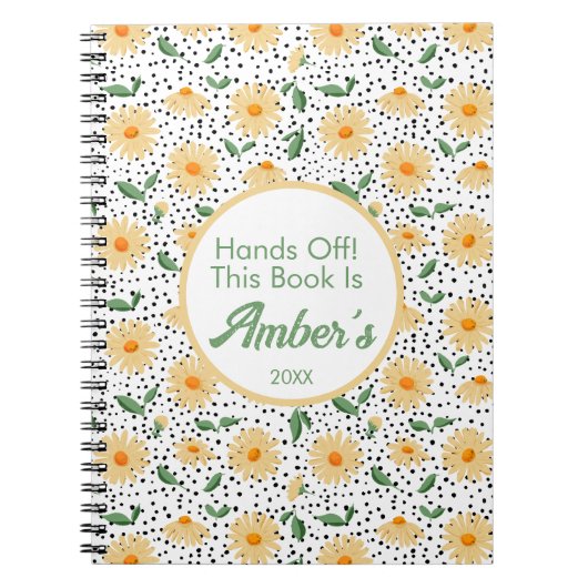 Personalisiertes Notizbuch – Daisy-Design Notizblock (Vorderseite)