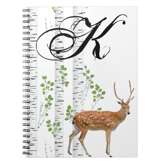 Personalisiertes Notizbuch Hirsch Doe Buck Wald Wo Notizblock (Vorderseite)