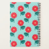 Personalisiertes Notizbuch mit Blumenmuster für 20 Planer (Rückseite)