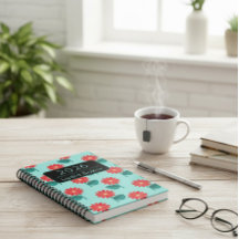 Personalisiertes Notizbuch mit Blumenmuster für 20