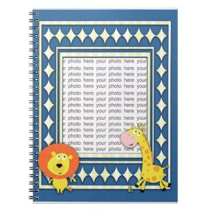 Personalisiertes Notizbuch mit Löwe und Giraffe - Notizblock