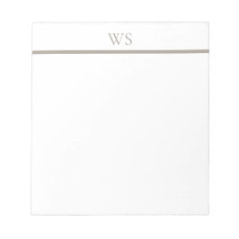 Personalisiertes Notizbuch mit Monogramm in Taupe Notizblock