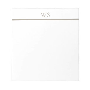 Personalisiertes Notizbuch mit Monogramm in Taupe Notizblock