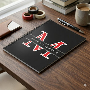 Personalisiertes Notizbuch mit Monogramm und Namen Notizblock