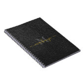 Personalisiertes Notizbuch mit schwarzem Leder-Loo Notizblock (Rechte Seite)