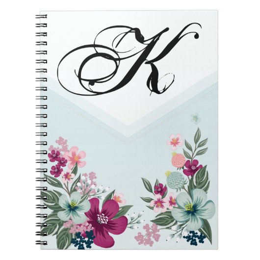 Personalisiertes Notizbuch Tropische Blume auf Blu Notizblock (Vorderseite)