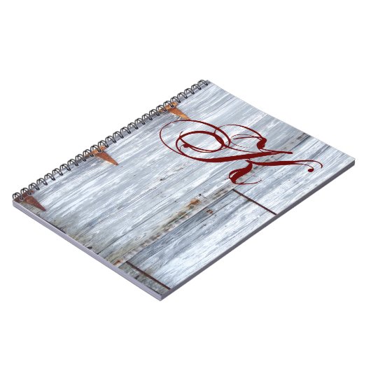 Personalisiertes Notizbuch Weißwaschholz Stalltür Notizblock (Linke Seite)