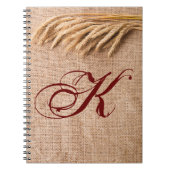 Personalisiertes Notizbuch Weizen auf Burlap Sack Notizblock (Vorderseite)