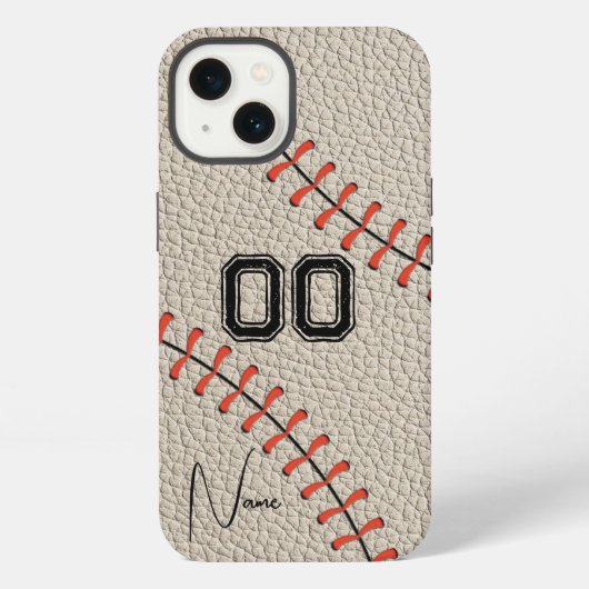 Personalisiertes Nummer- und Namens-Baseball-Custo iPhone Hülle (Rückseite)