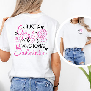 Personalisiertes Nur ein Mädchen, das Badminton li Tri-Blend Shirt