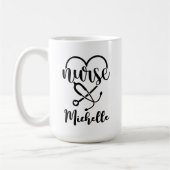 Personalisiertes Nurse Stethoscope Minimalistisch Kaffeetasse (Links)
