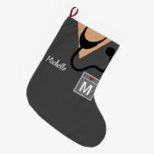 Personalisiertes Nurypräparat Großer Weihnachtsstrumpf (Vorderansicht (hängend))