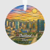 Personalisiertes Oakland-Acrylabzeichen, Benutzerd Ornament (Rückseite)