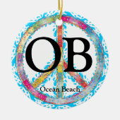 Personalisiertes OB Ocean Beach Keramik Ornament (Vorne)