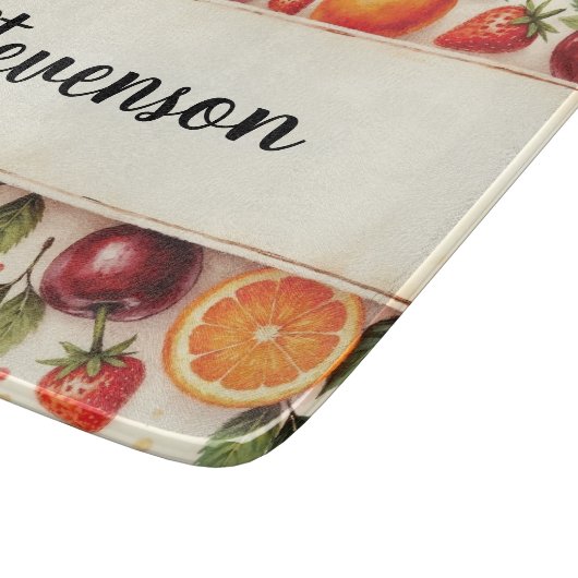 Personalisiertes Obstglaszuschnitt Schneidebrett (Ecke)