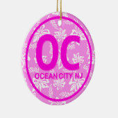 Personalisiertes OC NJ Ocean City New Jersey in Pi Keramik Ornament (Rechts)