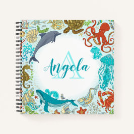 Personalisiertes Ocean Notebook (Monogram Underwat Notizblock