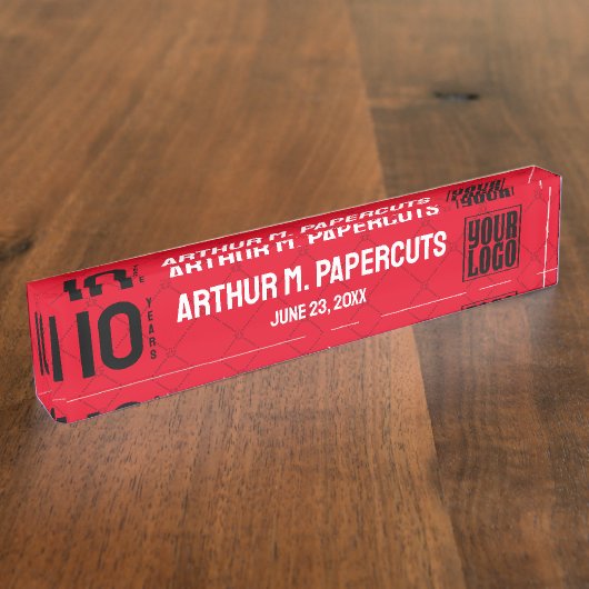 Personalisiertes oder 10-jähriges Bestehen Namensplakette (Seite)