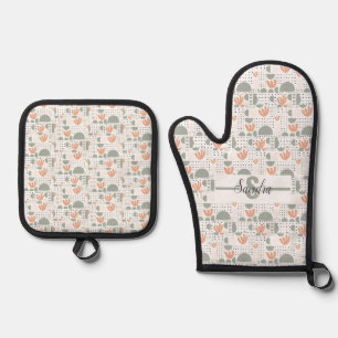 Personalisiertes Ofen-Mitt- und Pothalter-Set Ofenhandschuh & Topflappen-Set