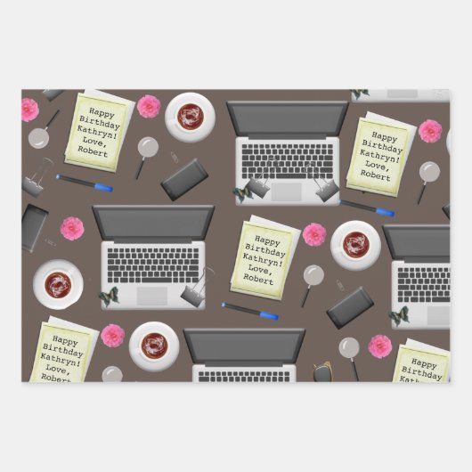 Personalisiertes Office Geschenkpapier Set (Vorderseite 3)