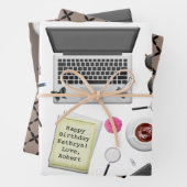 Personalisiertes Office Geschenkpapier Set (Beispiel)